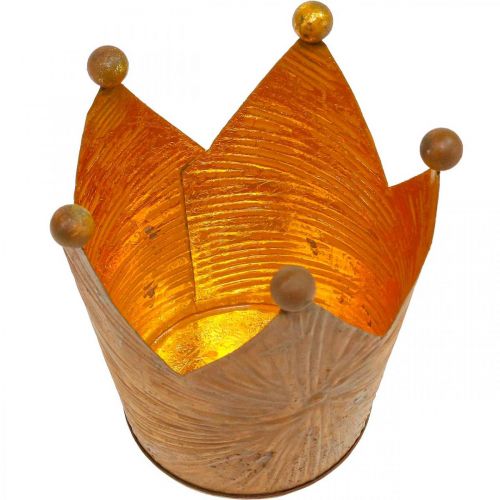 Photophore couronne rouille