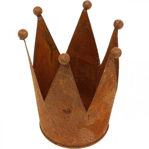 Floristik24 Couronne en métal décor rouille pour plantation patinée Ø10,5cm H13,5cm