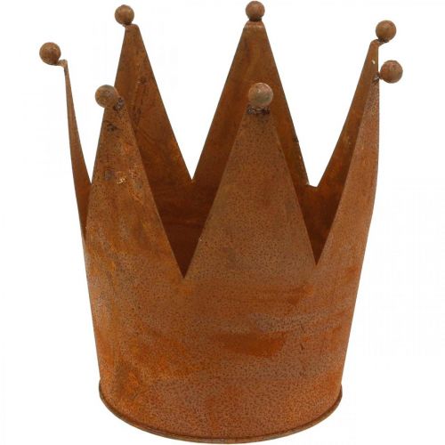 Floristik24 Couronne en métal, décoration jardin, patine Ø17.5cm H17.5cm