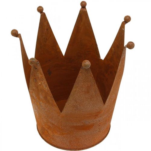 Floristik24 Couronne en métal, décoration jardin, patine Ø17.5cm H17.5cm