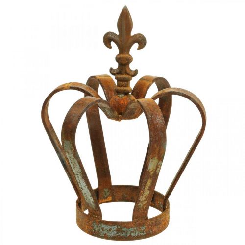 Floristik24 Couronne décorative vintage décoration métal patiné Ø20cm H28cm