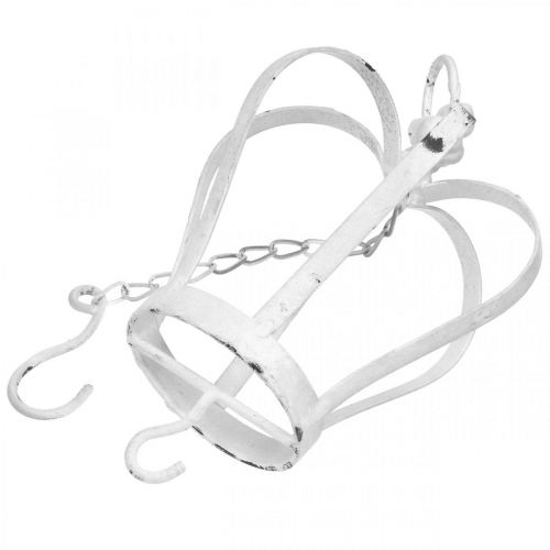 Article Couronne décorative à suspendre blanche shabby chic H20cm