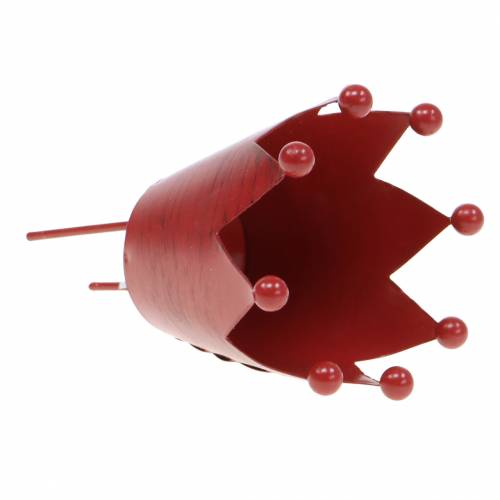 Article Bougeoir couronne à coller rouge Ø7.5cm H11cm
