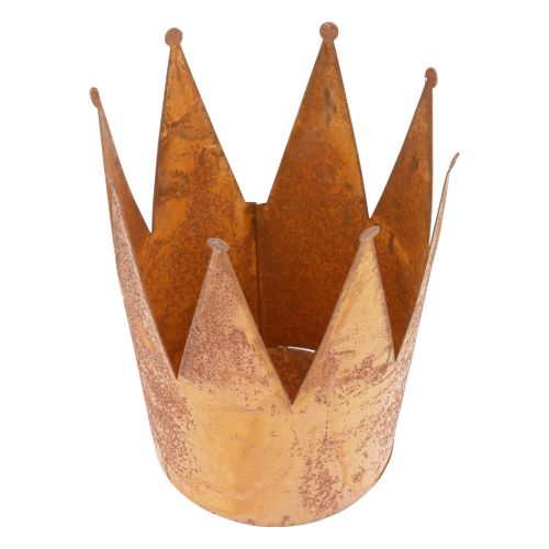 Article Cache-pot rouille bol décoratif couronne décorative en métal vintage Ø16cm