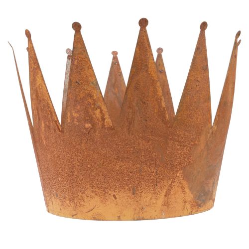 Cache-pot rouille bol décoratif couronne décorative en métal vintage Ø30cm