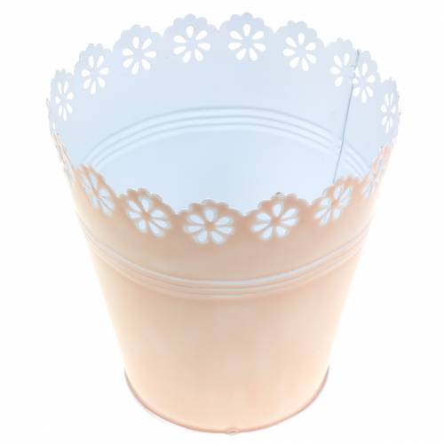 Floristik24 Pot de fleur ornement de fleur rose Ø12,5cm H13,5cm