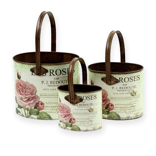 Floristik24 Set de baignoire décoratif avec poignée, motif rose 3pcs