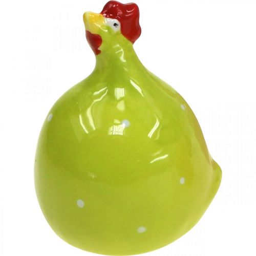 Figurine décorative en céramique poulet déco Pâques coloré assorti H6cm 6 pièces