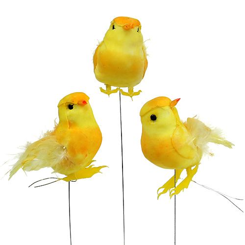 Floristik24 Poussin sur fil jaune 5.5cm 12pcs