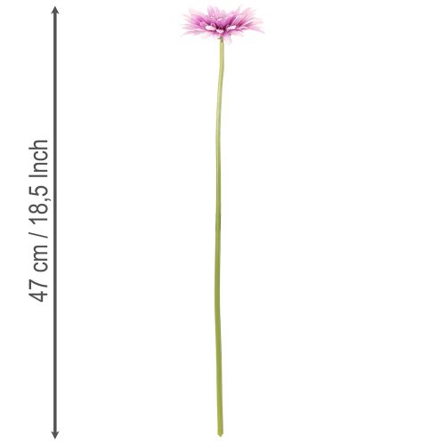 Gerberas artificiels pour jardin, violets, 47 cm, lot de 6 | Floristik24.be