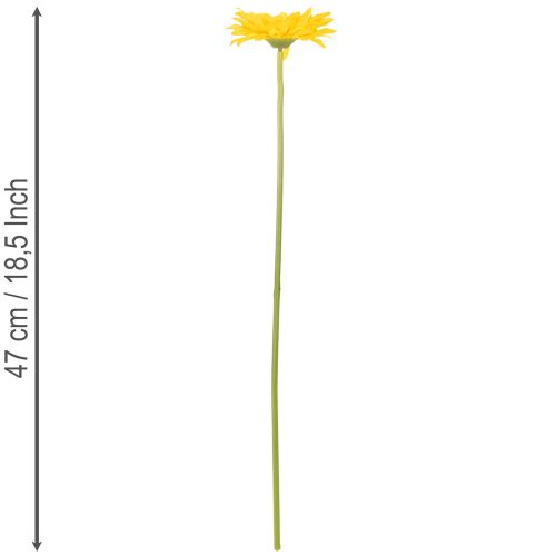 Gerberas artificiels, jaune soleil, fleurs de jardin, 47 cm, lot de 6 | Floristik24.be