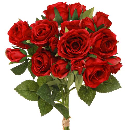Article Roses Artificielles Décoratives Rouge Vif Ø4cm L45cm 3 pcs