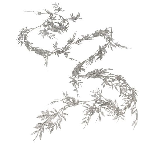 Article Guirlande artificielle guirlande de feuilles de fougère à paillettes argentées 180cm 3 pcs