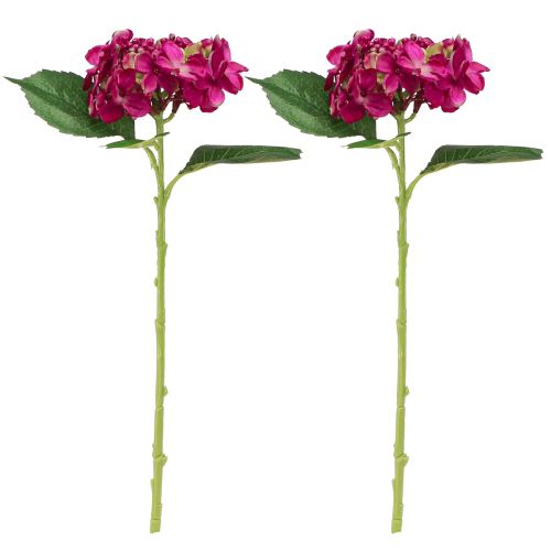 Article Hortensias Artificiels Branche Rose Feuilles de Fleurs 43cm 2pcs
