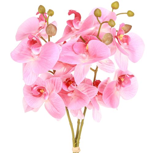 Article Orchidées artificielles roses, fleurs artificielles comme de vraies 56 cm, 3 pièces