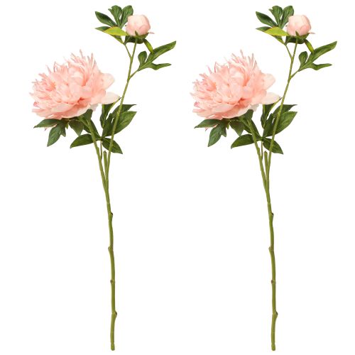 Article Pivoines Artificielles Paeonia Rose Saumon L60cm 2pcs
