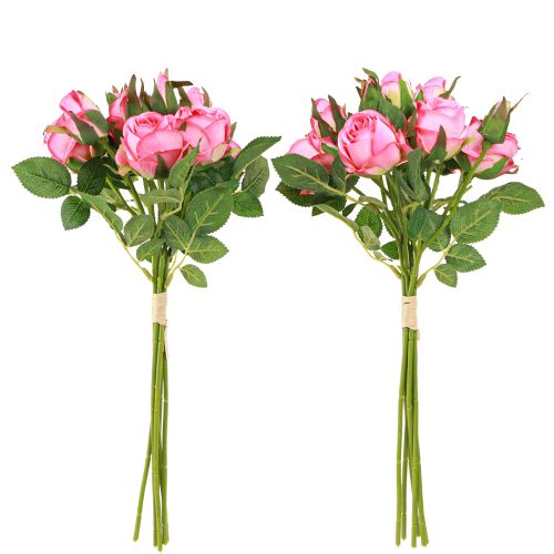Article Bouquet de roses artificielles Fleurs artificielles Rose 36cm 12pcs