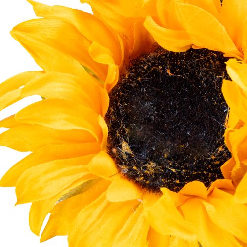 Article Tournesol artificiel décoratif avec feuilles jaunes 58 cm, lot de 4