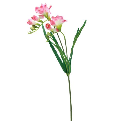 Floristik24 Fleurs de jardin artificielles Freesia Rose 58cm