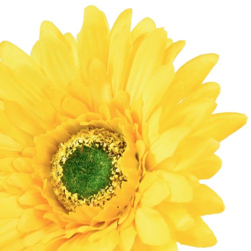 Article Fleurs artificielles Gerbera soleil jaune fleur de jardin 47cm