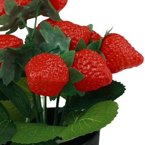 Article Fraisier artificiel en pot, plante artificielle 19 cm