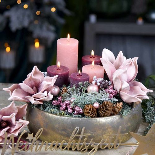Floristik24 Magnolia artificiel vieux rose fleur artificielle fleur en mousse Ø10cm 6pcs