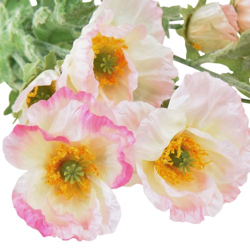 Article Coquelicots Artificiels Fleurs Décoratives en Soie Rose 42cm 4pcs