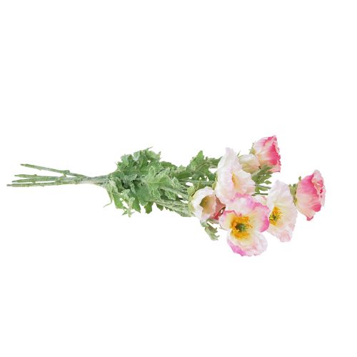 Article Coquelicots Artificiels Fleurs Décoratives en Soie Rose 42cm 4pcs