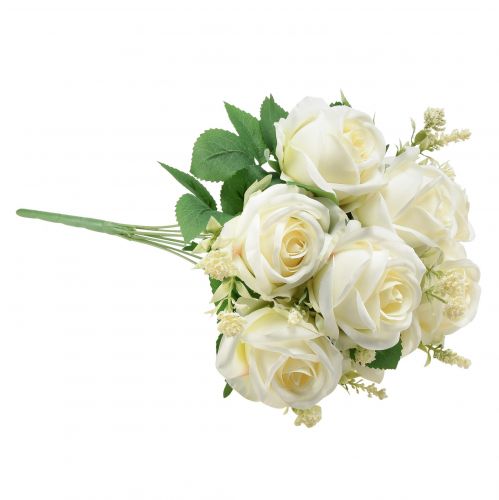 Article Roses artificielles Bouquet de fleurs artificielles Roses blanches Pick 42cm