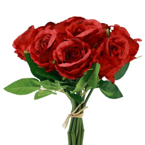 Article Roses artificielles en bouquet rouge 30cm 10pcs