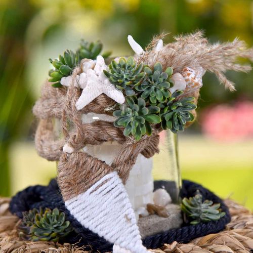 Floristik24 Succulente artificielle à coller verte, rouge 12cm