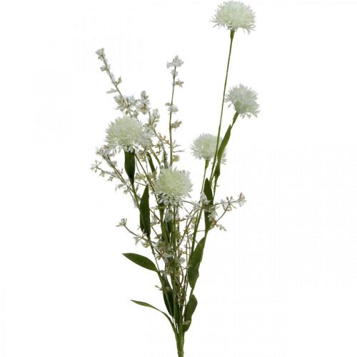 Floristik24 Fleur de prairie artificielle Bouquet de fleurs en soie blanche Fleurs artificielles