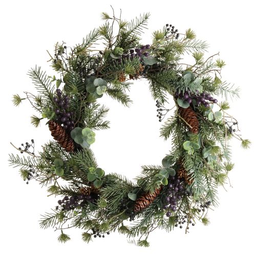 Floristik24 Couronne de l&#39;Avent artificielle décorative baies violettes Ø45cm