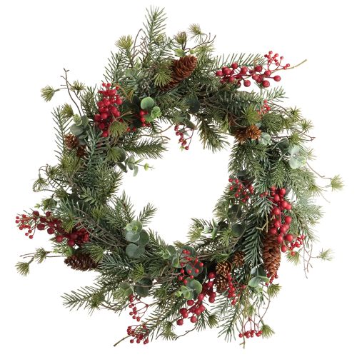 Floristik24 Couronne de l&#39;Avent artificielle baies rouges couronne décorative Ø45cm