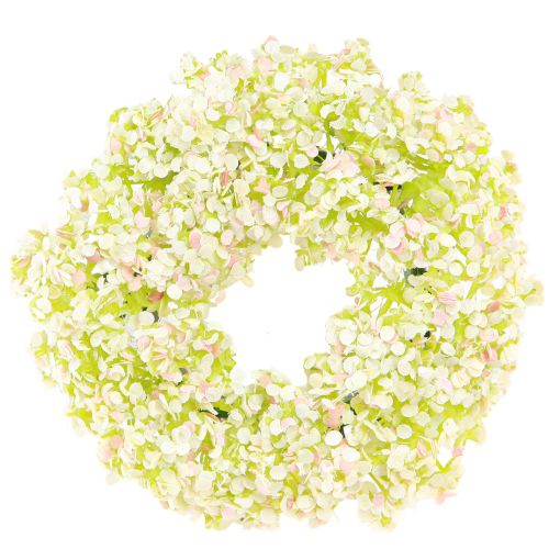 Floristik24 Couronne de fleurs artificielles mini décoration de table blanc rose Ø12cm 6 pcs