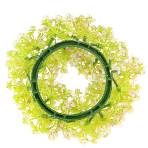 Floristik24 Couronne de fleurs artificielles mini décoration de table blanc rose Ø12cm 6 pcs