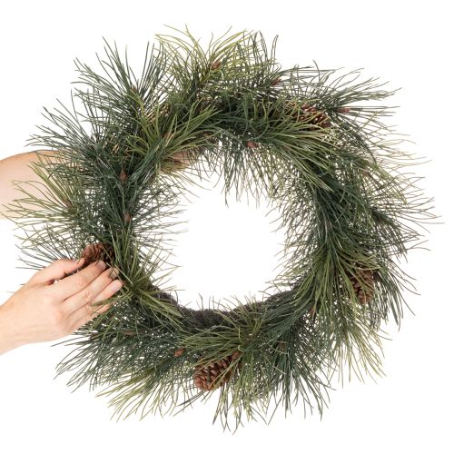 Couronne artificielle de branches de pin avec pommes de pin 60 cm | Floristik24.be