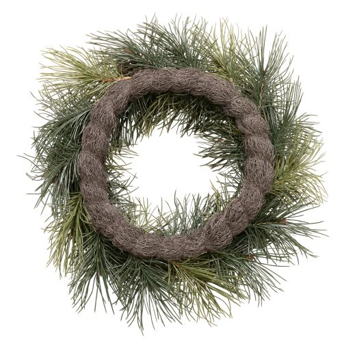 Couronne artificielle de branches de pin avec pommes de pin 60 cm | Floristik24.be