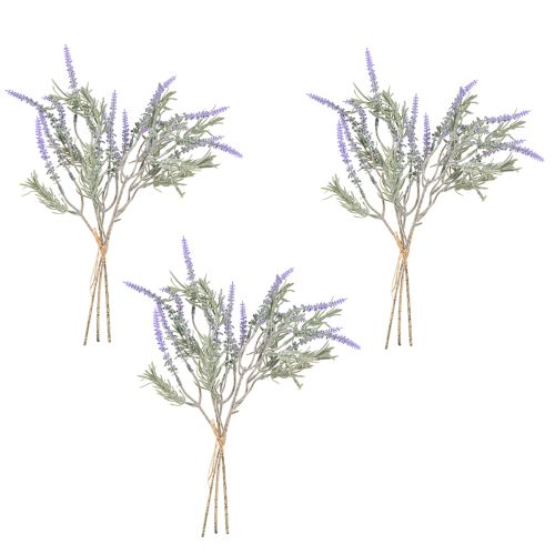 Article Lavande artificielle Plantes artificielles Violet 38cm 3 Bouquet 9pcs
