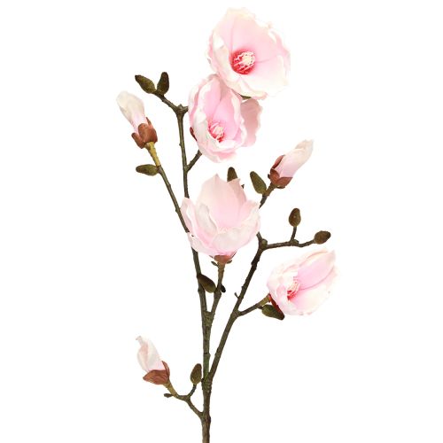 Article Branche de Magnolia Artificielle Fleurs Roses Ø8cm L100cm
