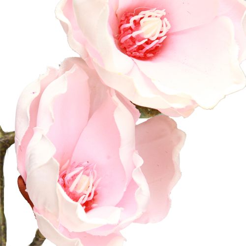 Article Branche de Magnolia Artificielle Fleurs Roses Ø8cm L100cm