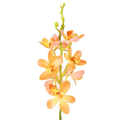 Article Branche d&#39;orchidée artificielle 8 fleurs orange L38cm 2pcs