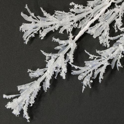 Article Branche artificielle décorative d'hiver, décoration d'hiver givrée blanche 124 cm