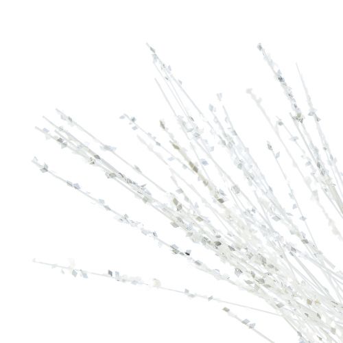 Article Branche de pin artificielle branche décorative paillettes blanches L80cm