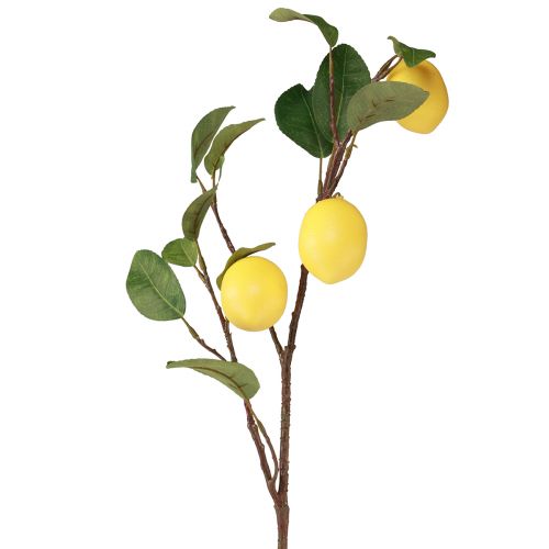 Article Branche de citron artificielle branche décorative avec 3 citrons jaunes 65cm