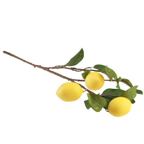 Article Branche de citron artificielle branche décorative avec 3 citrons jaunes 65cm