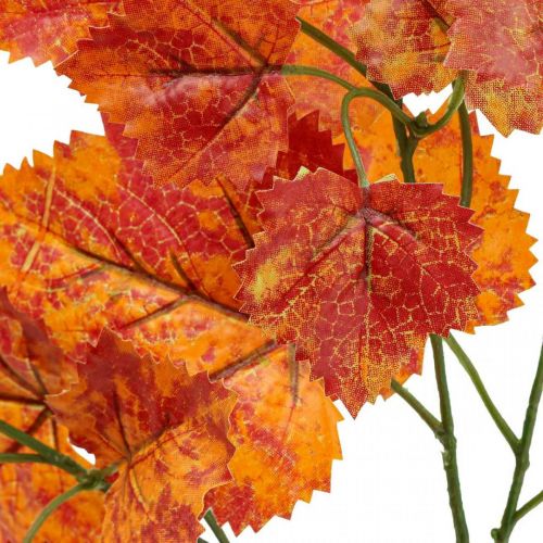 Article Feuilles de Vigne Artificielles Rouge Orange Vert Plantes Artificielles 63cm 3pcs