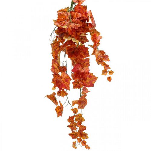 Feuilles de vigne artificielles branches suspendues rouge orange L95cm