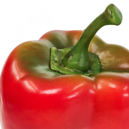 Floristik24 Décoration de légumes artificiels poivron rouge vert Ø 8cm H13cm 3pcs