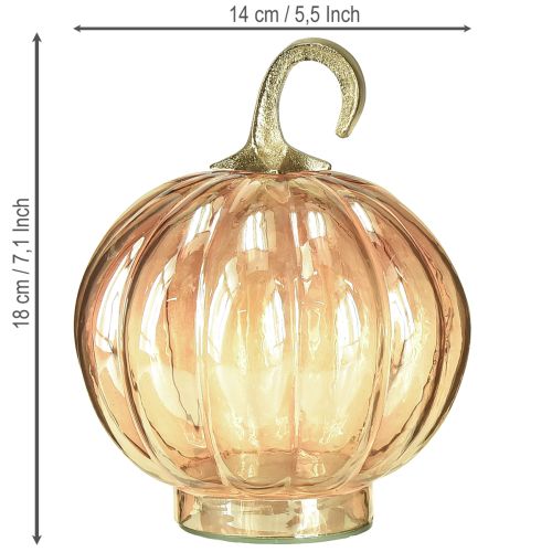 Article Décoration citrouille en verre décoration de table citrouille orange Ø14cm H18cm